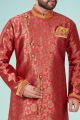 Pink Banarasi Jaquard Kurta Pajama (NMK-4865)