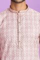 Pink Cotton Casual Kurta Pajama (NMK-7557)