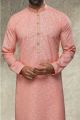 Pink Cotton Mens Kurta Pajama (NMK-6161)