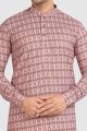 Pink Cotton Printed Mens Kurta Pajama (NMK-5728)