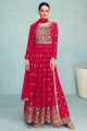 Pink Faux Georgette Nayra Cut Style Salwar Suit (NWS-6915)