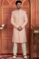 Pink Georgette Mens Sherwani (NMK-7894)