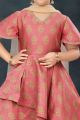 Pink Jaquard Girls Salwar Kameez (NFG-263)