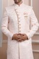 Pink Jaquard Silk Mens Indo Western (NMK-6175)