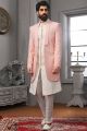 Pink Lucknowi Embroidered Mens Indo Western (NMK-5598)