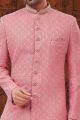 Pink Lucknowi Grooms Sherwani (NMK-5903)