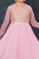 Pink Net Girls Salwar Kameez (NFG-265)