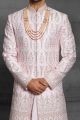 Pink Silk Grooms Sherwani (NMK-5398 )