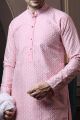 Pink Silk Mens Kurta Pajama (NMK-6053)