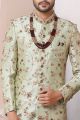 Pista Green Art Banarasi Silk Sherwani (NMK-5956)