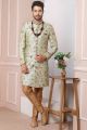 Pista Green Art Banarasi Silk Sherwani (NMK-5956)