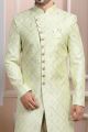 Pista Green Art Silk Indo Western for Men (NMK-6195)