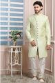 Pista Green Art Silk Indo Western for Men (NMK-6195)