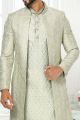 Pista Green Art Silk Indo Western (NMK-6272)