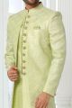 Pista Green Art Silk Mens Indo Western (NMK-6275)