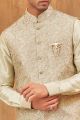 Pista Green Art Silk Nehru Jacket for Men (NMK-8004)