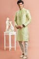 Pista Green Banarasi Art Silk Kurta Pajama (NMK-7931)