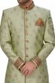 Pista Green Banarasi Jaquard Sherwani for Men (NMK-4973)