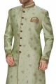 Pista Green Banarasi Jaquard Sherwani (NMK-4974)