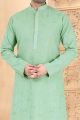 Pista Green Cotton Mens Kurta Pajama (NMK-5770)