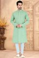 Pista Green Cotton Mens Kurta Pajama (NMK-5770)