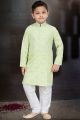 Pista Green Cotton Printed Boys Kurta Pajama (NKK-776)