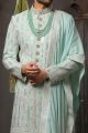 Pista Green Georgette Grooms Sherwani (NMK-6231)