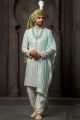 Pista Green Georgette Grooms Sherwani (NMK-6231)