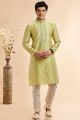 Pista Green Jaquard Art Silk Kurta Pajama (NMK-7905)