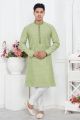 Pista Green Jaquard Silk Brocade Kurta for Men (NMK-7737)