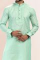 Pista Green Linen Cotton Mens Kurta (NMK-6736)