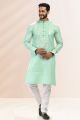 Pista Green Linen Cotton Mens Kurta (NMK-6736)