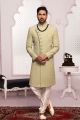 Pista Green Lucknowi Mens Sherwani (NMK-5570)