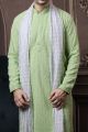 Pista Green Silk Mens Kurta Pajama (NMK-6048)