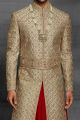 Pista Silk Mens Sherwani (NMK-5422 )