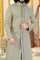 Pista Silk Sherwani (NMK-4327)