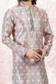 Printed Green Jaquard Kurta for Men (NMK-6714)