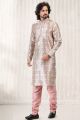 Printed Peach Silk Kurta Pajama (NMK-6715)