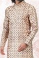 Printed Yellow Jaquard Silk Kurta Pajama (NMK-6718)