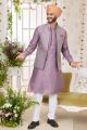 Purple Art Silk 3 piece Jacket Set (NMK-7971)