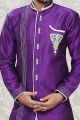 Purple Art Silk Mens Indo Western (NMK-2369)