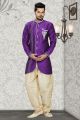 Purple Art Silk Mens Indo Western (NMK-2369)