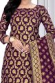 Purple Banarasi Silk Salwar Suit (NWS-6424)