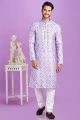 Purple Cotton Kurta Pajama (NMK-7558)