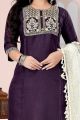 Purple Cotton Slub Salwar Suit (NWS-6076)