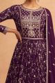 Purple Faux Georgette Anarkali Salwar Suit (NWS-6929)