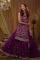 Purple Faux Georgette Plazzo Salwar Suit (NWS-6920)