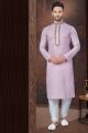 Purple Jaquard Kurta Pajama (NMK-7830)