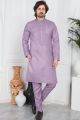 Purple Linen Cotton Kurta Pajama (NMK-7577)