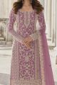 Purple Net Womens Salwar Suit (NWS-6704)